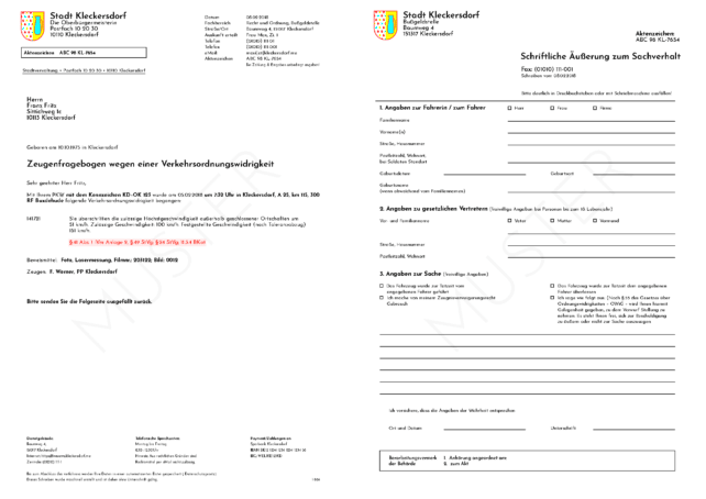 Zeugenfragebogen Ignorieren Erfahrungen