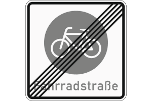 VZ 244.2 zeigt das Ende der Fahrradstraße an.