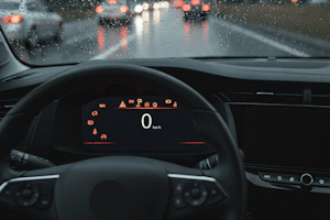 Die Kontrollleuchten im Auto haben verschiedene Farben.